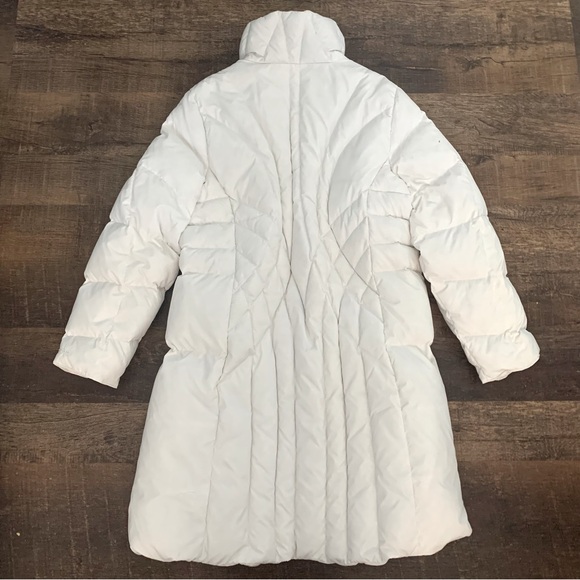 LL BEAN Women’s White GooseDown Puffer Mid-Length Jacket Size: L - Picture 5 of 8
